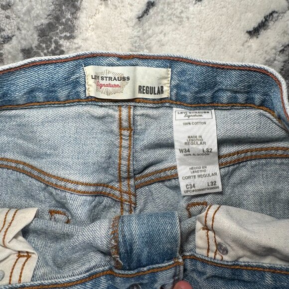 Levi Strauss Signature Regular Light Blue Wash W34 L32 Jeans - Picture 15 of 16